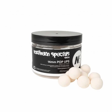 CC Moore NS1 White 12mm, 14mm, 13x14mm Pop Ups - CC Moore citrus &amp; vajsav illatú, fehér színű, lebegő horogcsali három méretben 12mm, 14mm, 13x14mm