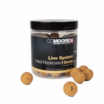 CC Moore Live System Hard 15mm, 18mm Hookbaits - CC Moore kikeményített, édes &amp; krémes ízvilágú horogcsali két méretben: 15mm, 18mm