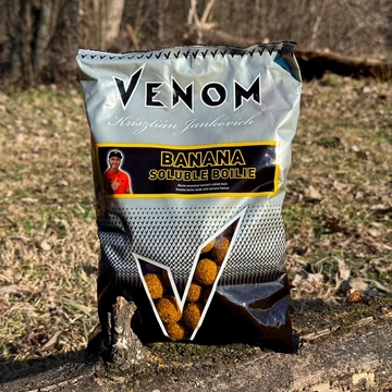 VENOM SOLUBLE BOILIE 20MM, 24MM BANANA - Venom banán ízvilágú oldódó bojli két méretben: 20mm, 24mm