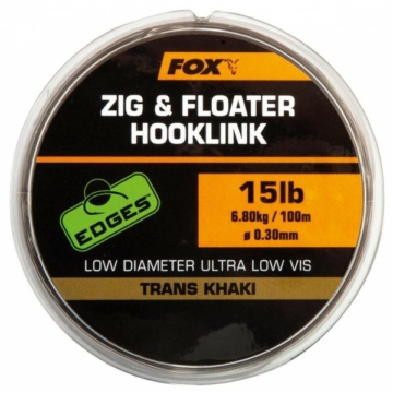 Fox Edges Zig & Floater Hooklink Trans Khaki 15lb - előkezsinór 100m (5,44 kg) khaki színben