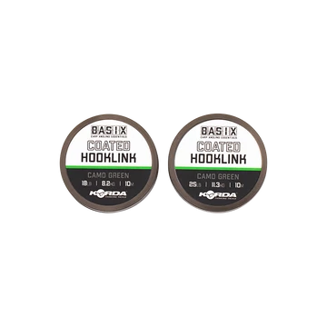 Korda BASIX Coated Hooklink 18lb / 25lb - Bevonatos előkezsinórok 18lb / 25lb erősségben, 10 méteres kiszerelésben