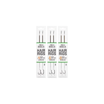 Korda BASIX Ready Tied Hair Rigs Wide Gape 4/6/8 Barbless - hajszállal kötött szakáll nélküli kész horogelőkék 4, 6, 8-as Wide Gape horoggal
