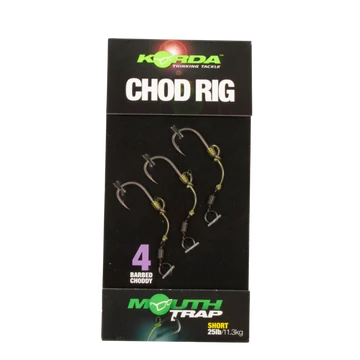 Korda Chod Rig Short Size 4 / 6 / 8 Barbed - szakállas rövid Chod szerelék 4-es, 6-os vagy 8-as méretekben