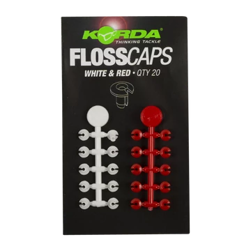 Korda Floss Caps White/Red - bojli stopper "fehér/piros" színben
