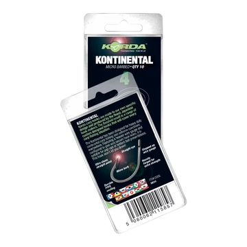 Korda Kontinental Hook - mikro szakállas pontyozó horog 1- 4 es méret