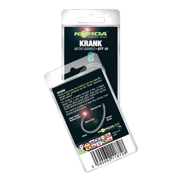 Korda Krank Hook Micro Barbed - mikro szakállas pontyozó horog 2-10-es méret