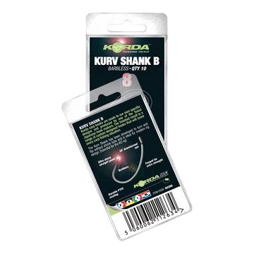 Korda Kurv Shank B Size 1/2/4/6 - szakáll nélküli pontyozó horog 1,2,4,6-es méretben​