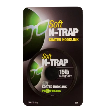Korda N-Trap Soft Hooklink  15-20 lb - előkezsinór Gravel (sóder) , Green (zöld) , Silt (iszap) színben 20 méter