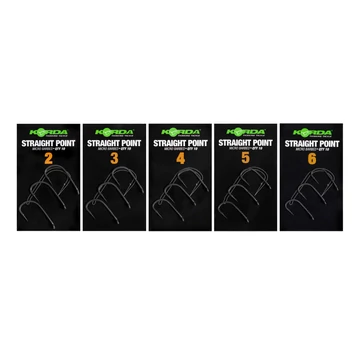Korda Hook Straight Point | Barless 2/3/4/5/6 - szakáll nélküli &quot;Straight Point&quot; 2, 3, 4,5 vagy 6-os méretű horgok