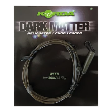 Korda Dark Matter Heli/Chod Leader 40lb Weed - ólmozott gubancgátló leadcore helyettesítő "növényzet" színben