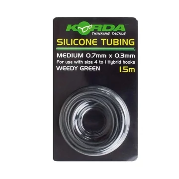 Korda Silicone Tubing Medium Green - 1-4-ig horogméretekhez szilikon cső (M-méret) 0,7 mm zöld színben