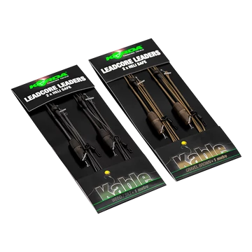 Korda Leadcore leader Heli Safe Gravel Brown / Weed Green 1m - előkötött leadcore gubancátló Heli Safe rendszerrel 2 féle színben 1 méter 