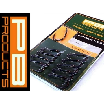 PB Products Jungle Barbed Hook Size 1, 2 - Szakállas horog két féle méretben 1, 2