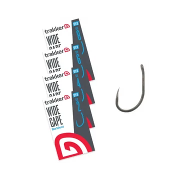 TRAKKER WIDE GAPE BARBLESS HOOK SIZE 2, 4, 6, 8 - SZAKÁLL NÉLKÜLI HOROG NÉGY MÉRETBEN: 2, 4, 6, 8