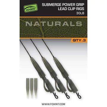 Fox Ólommentes Előkötött Leader Naturals Sub Power Grip Lead Clip (3db)