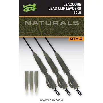 Fox Előkötött Leadcore Naturals PG Lead Clip Leaders (3db) - 50lb