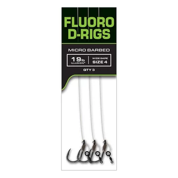Fox Előkötött Fluoro Előke D-Rigs Carp Ready Rigs (19lb, 3db)