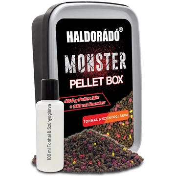 Haldorádó MONSTER Pellet Box (400g+100ml) - Tonhal & Szúnyoglárva
