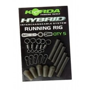 Korda Running Rig Csúszó végszerelék szett (5db) Weedy Green (zöld)