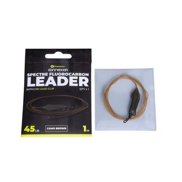 Ridgemonkey Fluorocarbon Bojlis Szerelék Spectre Uni Lead Clip Leader - Camo Brown