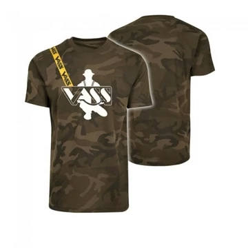 Vass-Tex Khaki Camo Printed T-Shirt Yellow Strap Póló