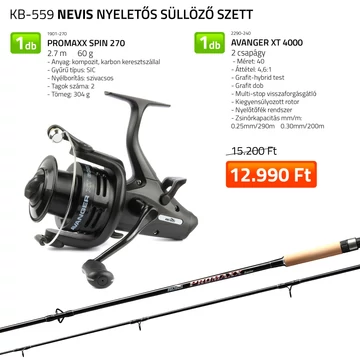 Nevis Nyeletős Süllőző Szett 270cm 304g, Avenger XT 4000