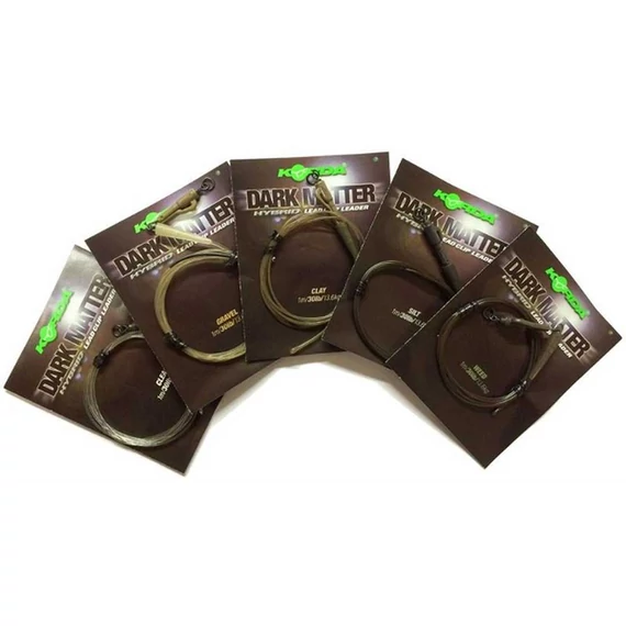 Korda Dark Matter Hybrid Leadclip Leader 40lb Gravel/Silt/Weedy Green/Clear - gubancgátló hibrid ólomkippel 4 féle színben színben 1 méter