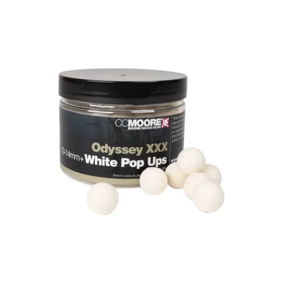 CC Moore Odyssey XXX White 13x14mm Pop Ups - CC Moore kagylós & halas ízvilágú, fehér színű lebegő horogcsali 13x14mm