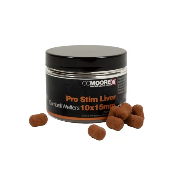 CC Moore Pro-Stim Liver Dumbell Wafters 10x15mm - CC Moore dumbell kritikusan kiegyensúlyozott, fokhagyma & kolbász & máj ízvilágú horogcsali 10x15mm