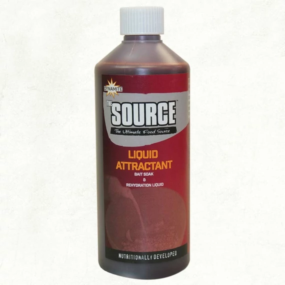 DYNAMITE BAITS SOURCE LIQUID ATTRACTANT AND RE-HYDRATION 500ML - Fűszeres ízvilágú, folyékony attraktor 500ml