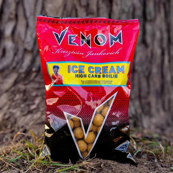 VENOM High Crab - Ice Cream Boilie 20MM, 24MM / 900GR - szénhidrát tartalmú, rák & jégkrém ízesítésű bojli 2 féle méretben