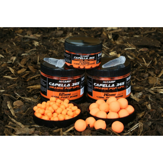 HiCARP Pop Up Capella 365 Serie Orange Wafters - citrusos édes kiegyensúlyozott horogcsali 5 féle kiszerelésben - (6mm, 8mm, 10mm, / 6mm x 8mm, 7mm x 10mm)