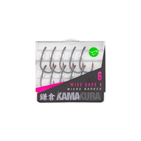Korda Kamakura Wide Gape X Hook Size 4/6/8 - extra éles mikroszakállas pontyozó horgok 4, 6 és 8-as