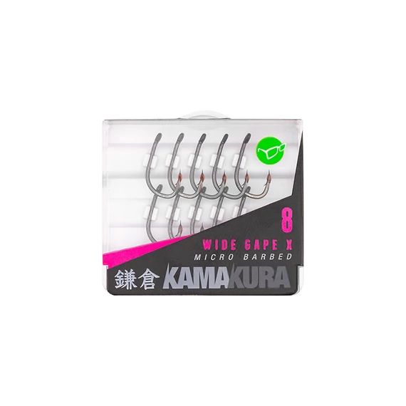 Korda Kamakura Wide Gape X Hook Size 4/6/8 - extra éles mikroszakállas pontyozó horgok 4, 6 és 8-as