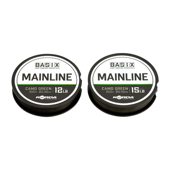 Korda BASIX Main Line 12lb/15lb - főzsinór camo zöld színben 500 méter 0,35 mm/0,40 mm