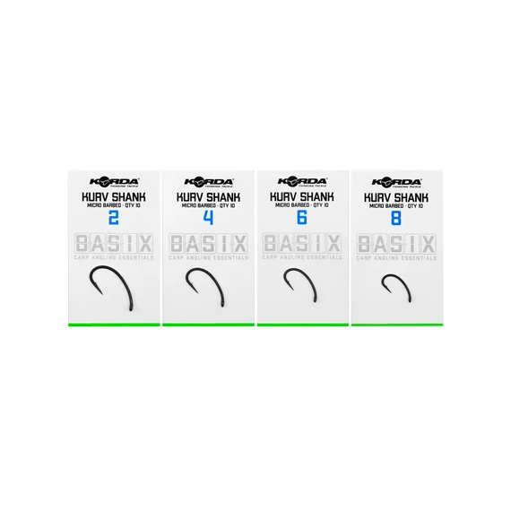 Korda BASIX Kurv Micro Barbed Size 2/4/6 - mikro szakállas Kurv horgok 2, 4, 6-os méretekben