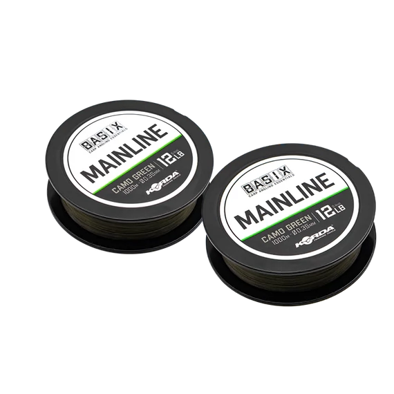 Korda BASIX Main Line 12lb/15lb - főzsinór camo zöld színben 1000 méter 0,35 mm/0,40 mm 