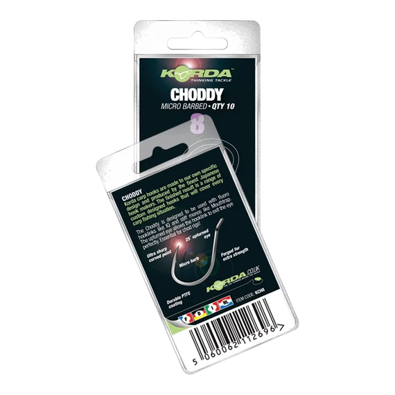 Korda Choddy Hook Micro Barbed - mikro szakállas pontyozó horog 4-8 ig méret