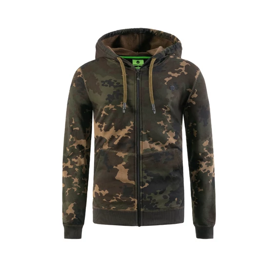 Korda Zip Hoodie Dark Kamo Size S-XXL - kapucnis pulóver sötét "kamo" színben S-XXL-es méretekben