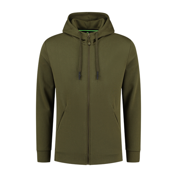 Korda Kore Zip Pro Hoodie Olive - olíva zöld kapucnis cipzáras pulóver S-XXL-es méretekben