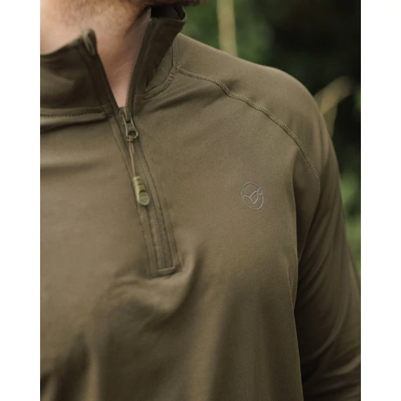 Korda Kool UPF Zip Jersey | Dark Olive S-XXXL - UV álló hosszúujjú felső S-XXXL-es méretekben