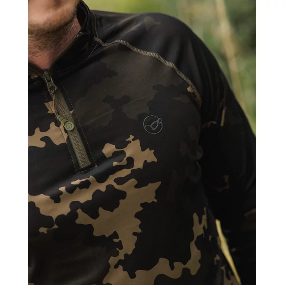 Korda Kool UPF Zip Jersey | Dark Kamo S-XXXL - Kamo UV álló hosszúujjú felső S-XXXL-es méretekben