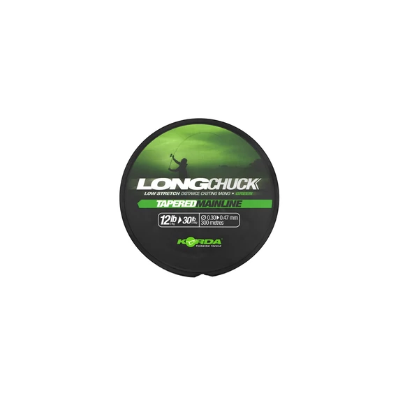 Korda LongChuck Tapered Mainline Green 10-30lb /12-30lb/15-30lb - Felvastagodó zöld monofil zsinór 3 féle méretben