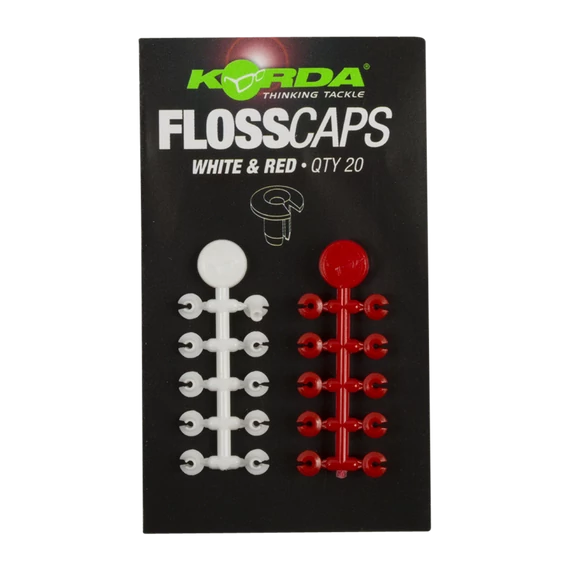 Korda Floss Caps White/Red - bojli stopper "fehér/piros" színben