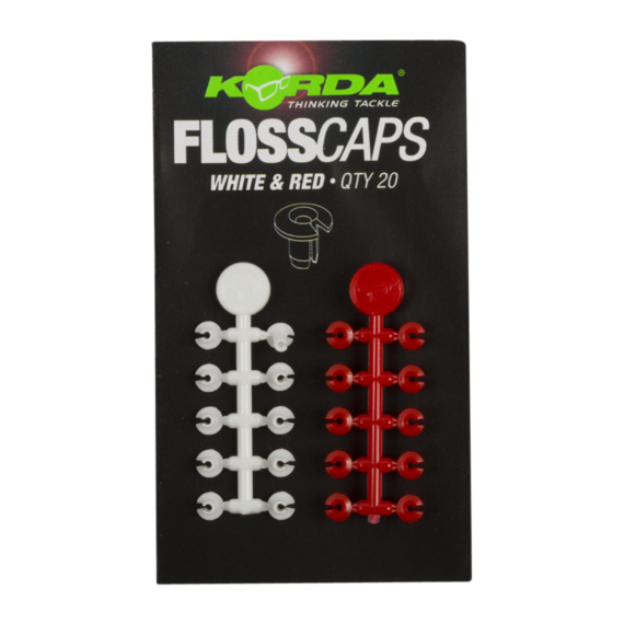 Korda Floss Caps White/Red - bojli stopper "fehér/piros" színben