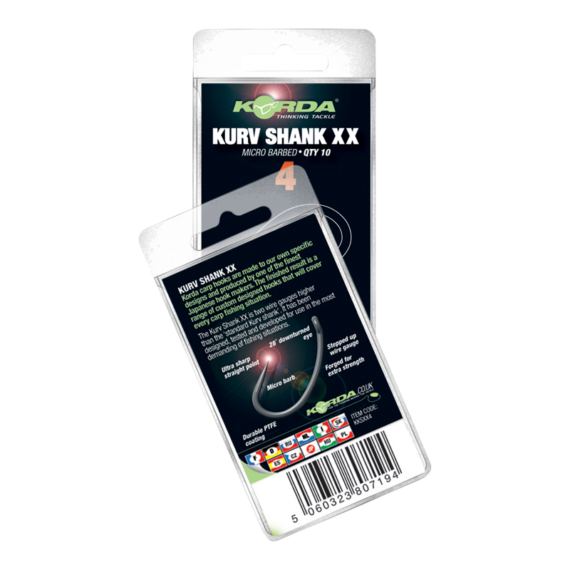 Korda Kurv Shank XX Hook - mikro szakállas pontyozó horog 2-4es méret