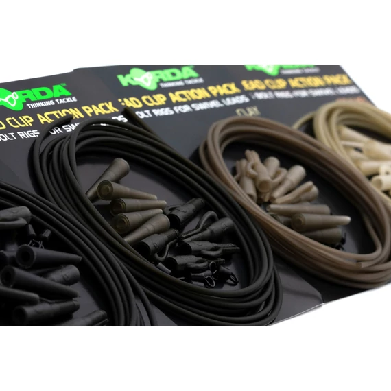 Korda Lead Clip Action Pack Silt/Weed/Gravel/Clay - komplett ólomklipszes szerelék 5 db-os szett 4 féle színben
