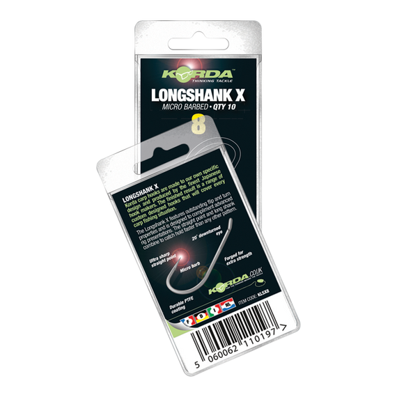 Korda LongShank X - mikro szakállas pontyozó horog 2- 4 es méret
