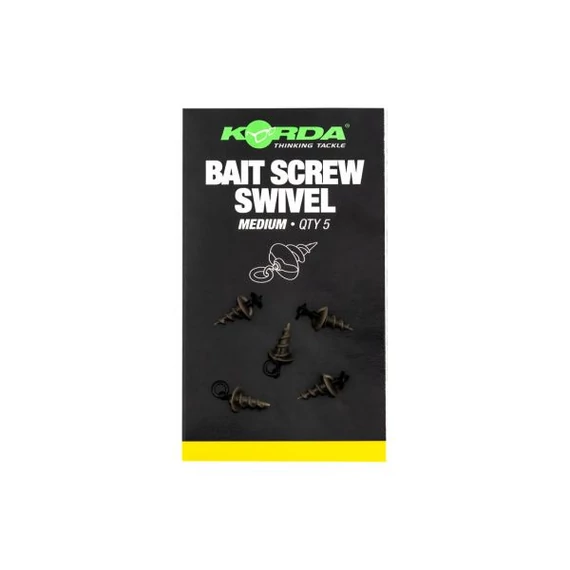 Korda Micro Ring Swivel Bait Screw Madieum/Large - karikás forgóval ellátott csali csavar közepes vagy nagy méretben