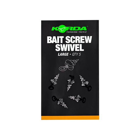Korda Micro Ring Swivel Bait Screw Madieum/Large - karikás forgóval ellátott csali csavar közepes vagy nagy méretben